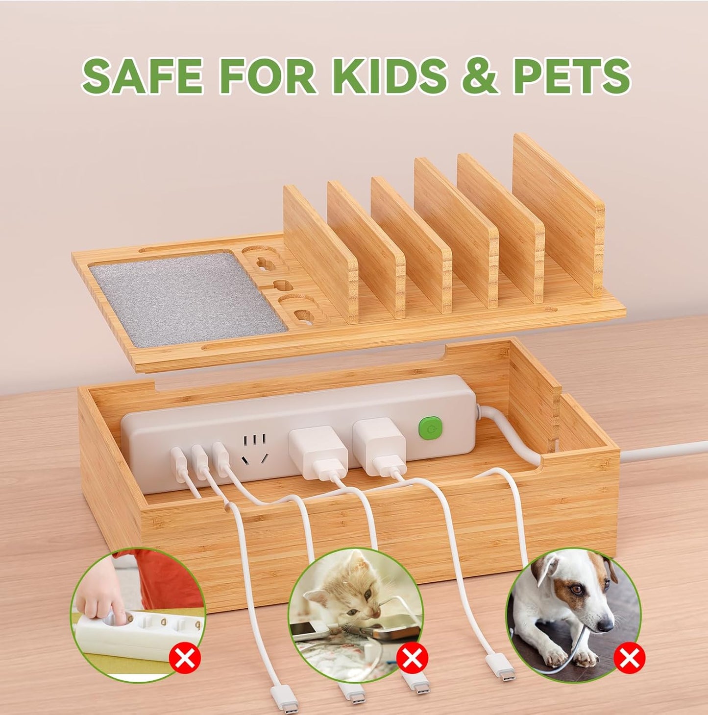 TECH ESSENTIALS — Bamboo Multi-Device Charging Station