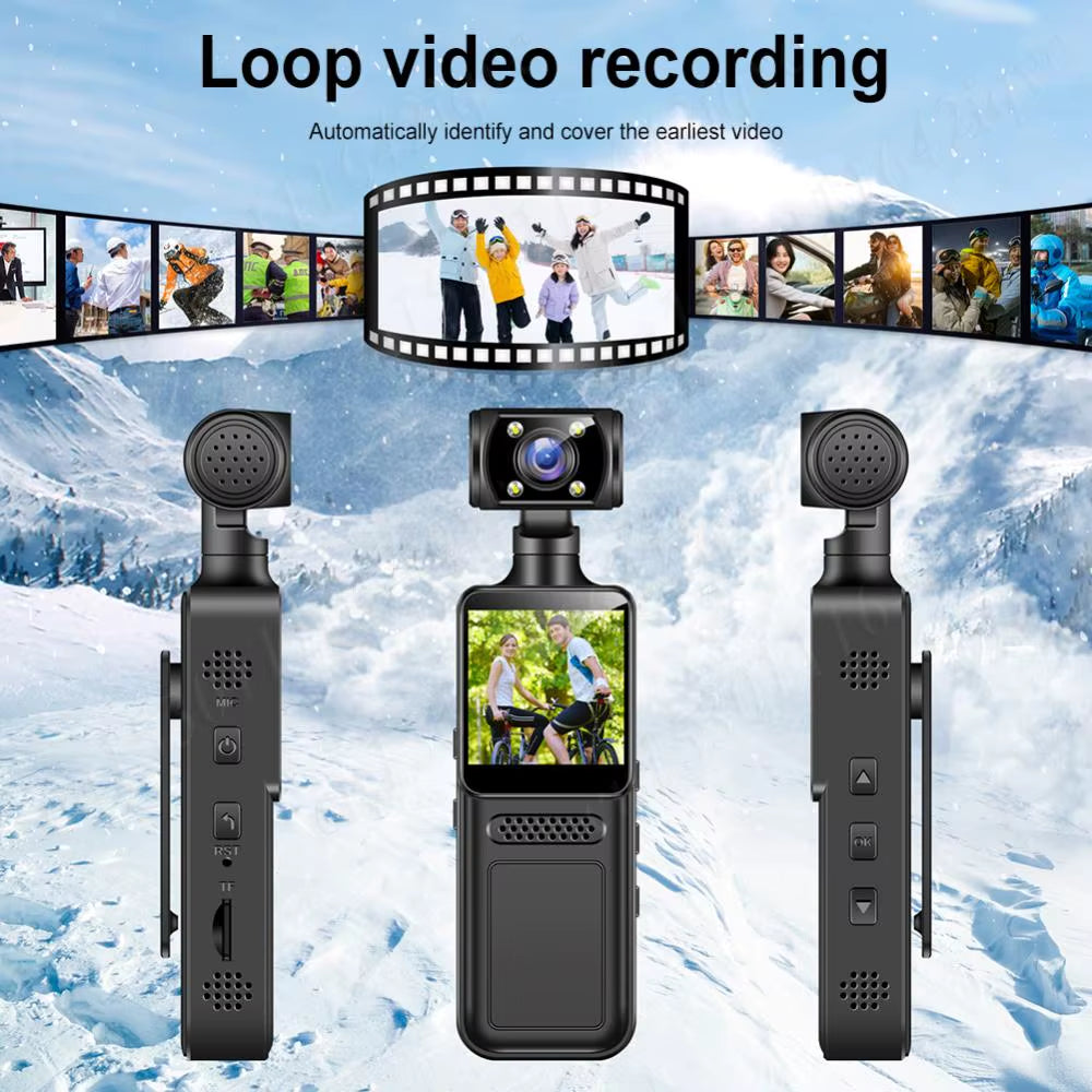 4K Ultra HD Action Video Camera Body Wifi Camera Night Vision Wearable Worn Cam Rotatable Outdoor Recorder for Sport Bike Travel