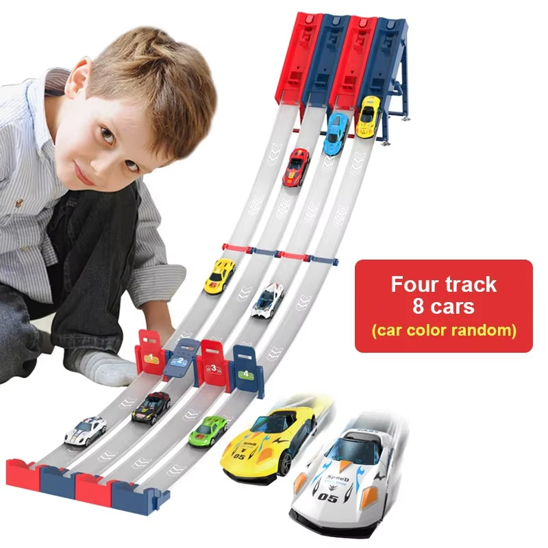 TECH ESSENTIALS — Rail Car Track Racing Set