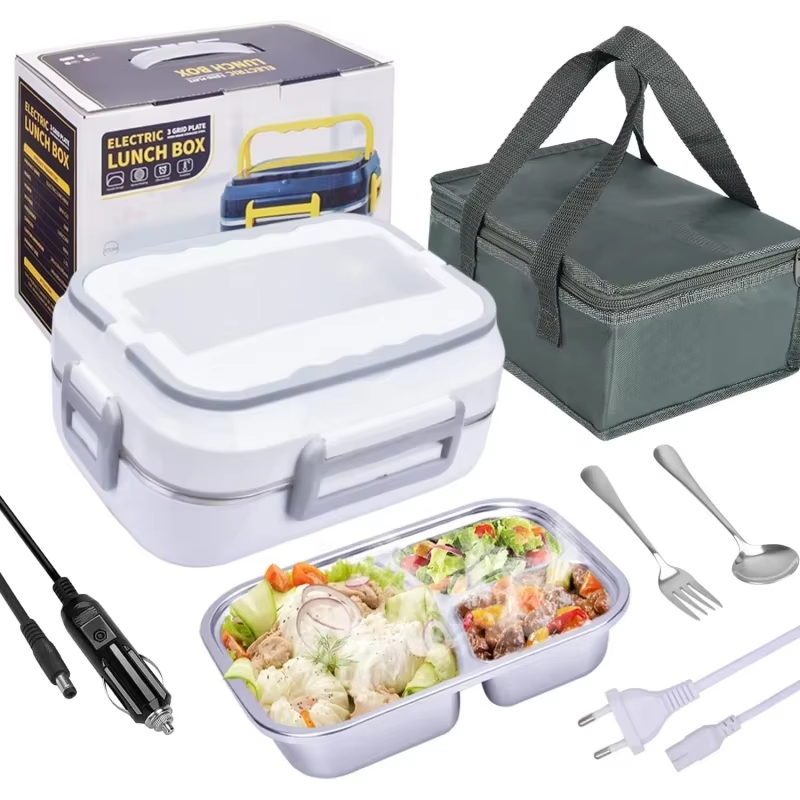 TECH ESSENTIALS — 2-IN-1 ELECTRIC HEATED LUNCH BOX