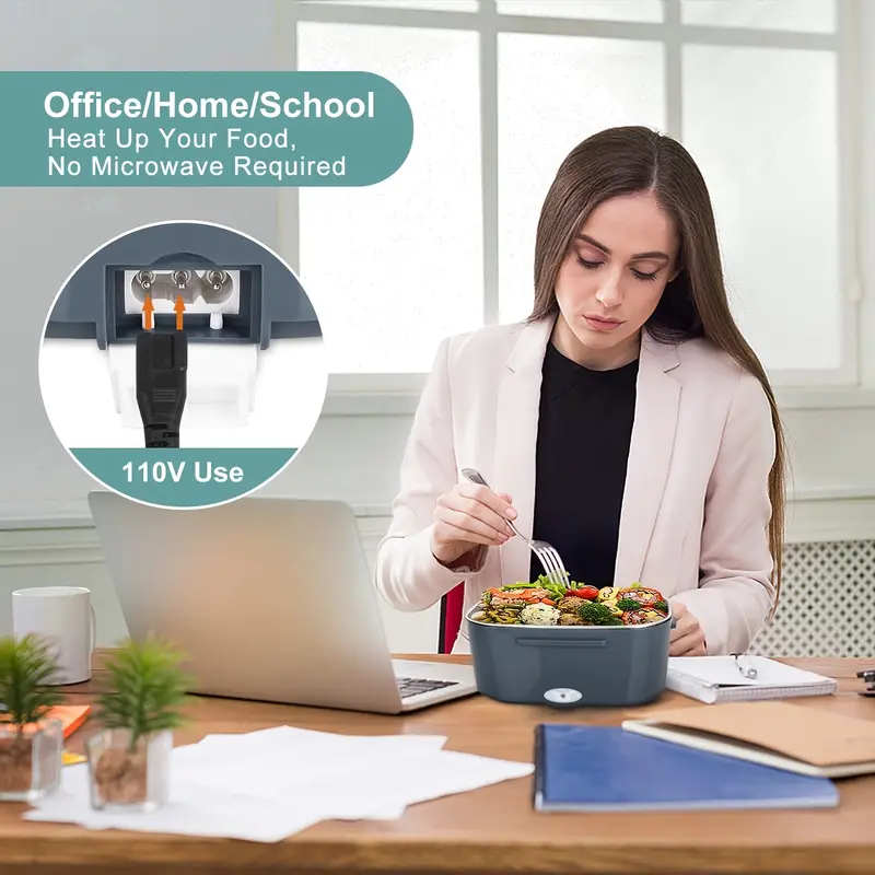 TECH ESSENTIALS — 2-IN-1 ELECTRIC HEATED LUNCH BOX