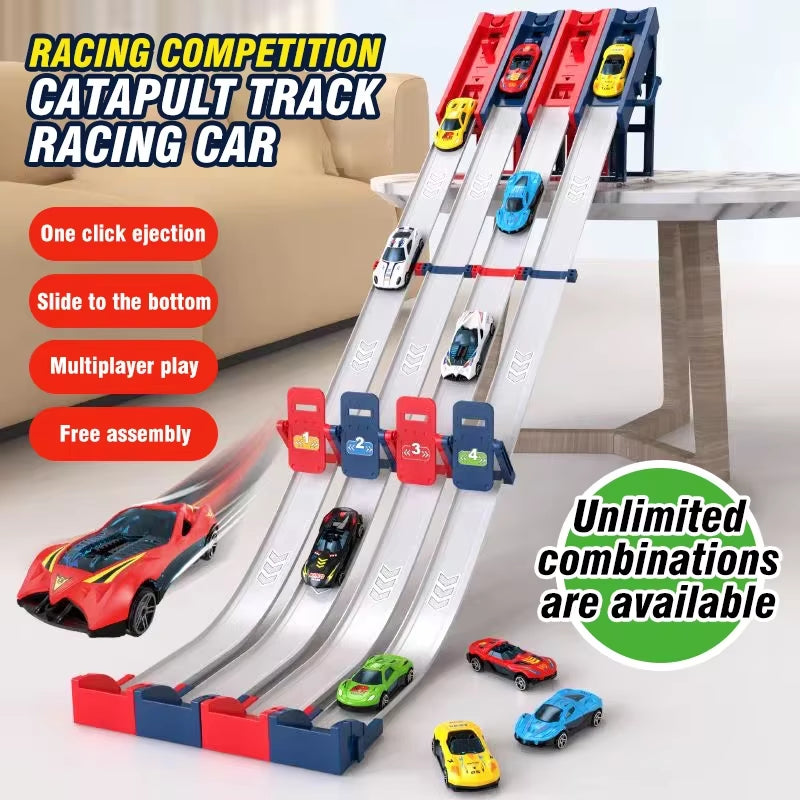 TECH ESSENTIALS — Rail Car Track Racing Set