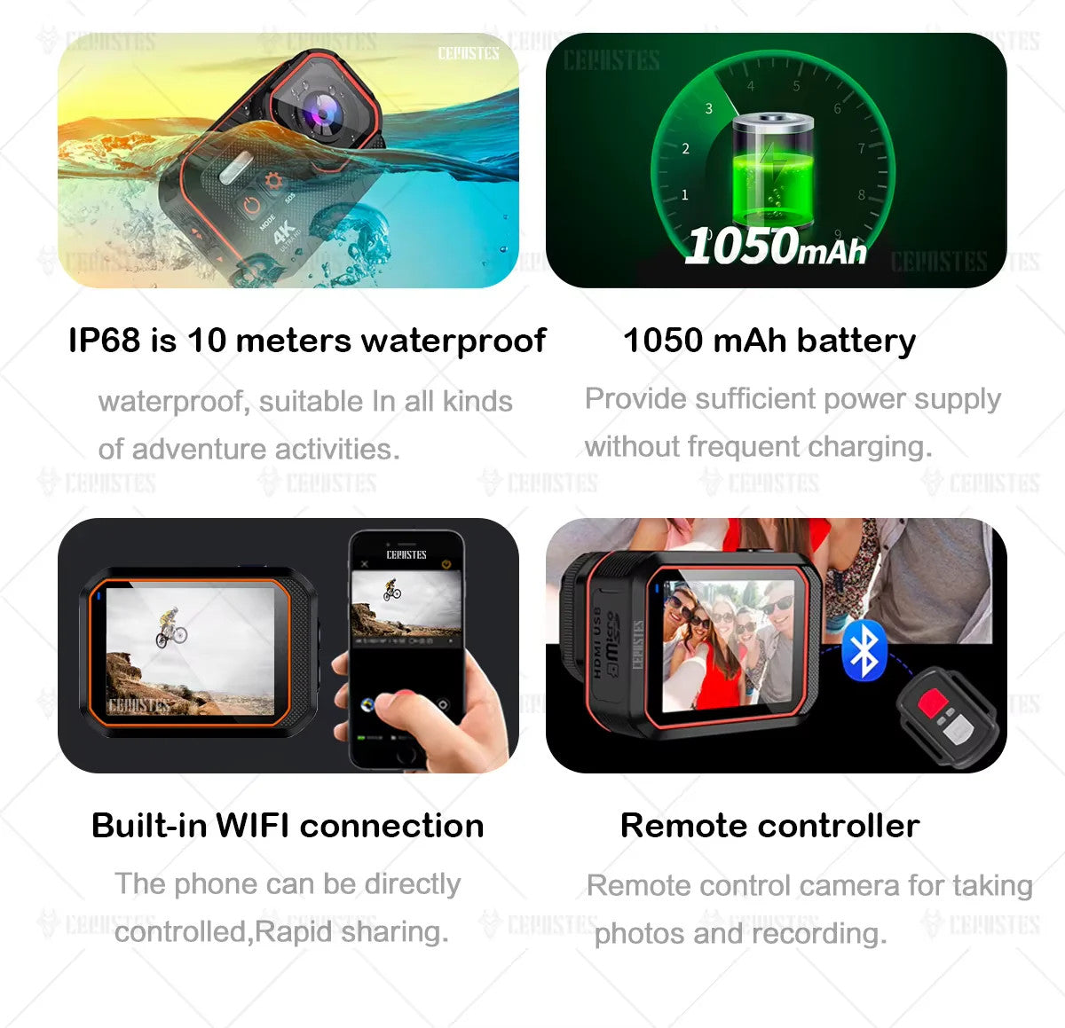 TECH ESSENTIALS — 4K Action Camera with Remote Control