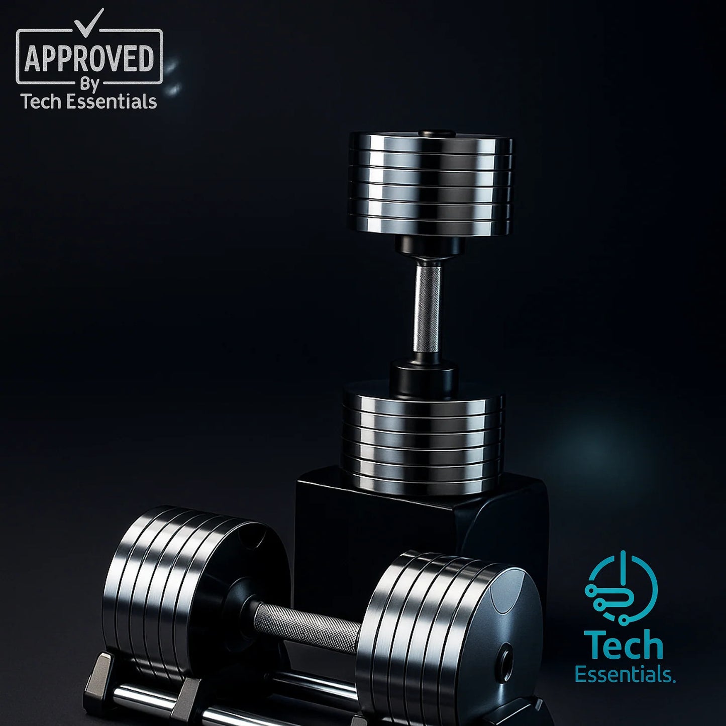TECH ESSENTIALS — Professional Electroplated Dumbbell Set (32kg)