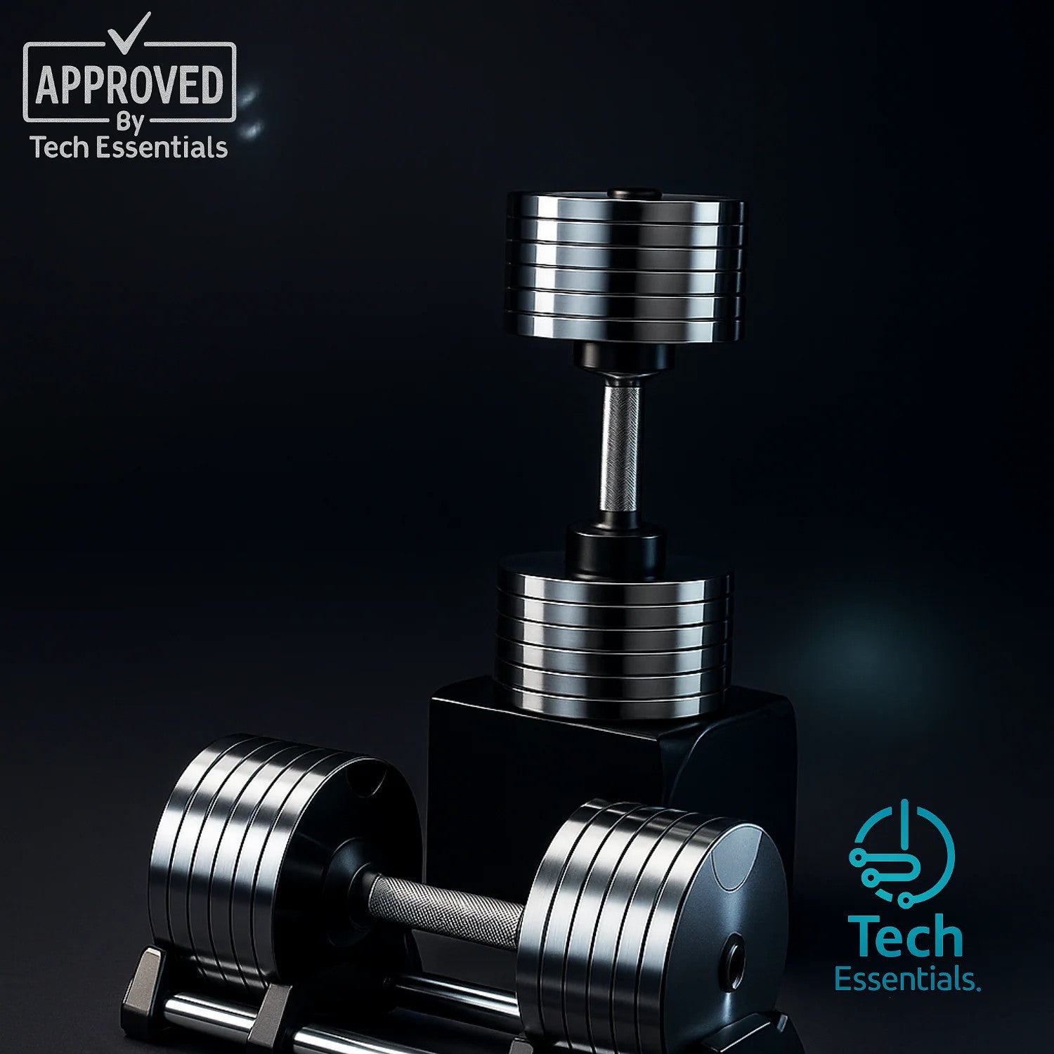 TECH ESSENTIALS — Professional Electroplated Dumbbell Set (32kg)