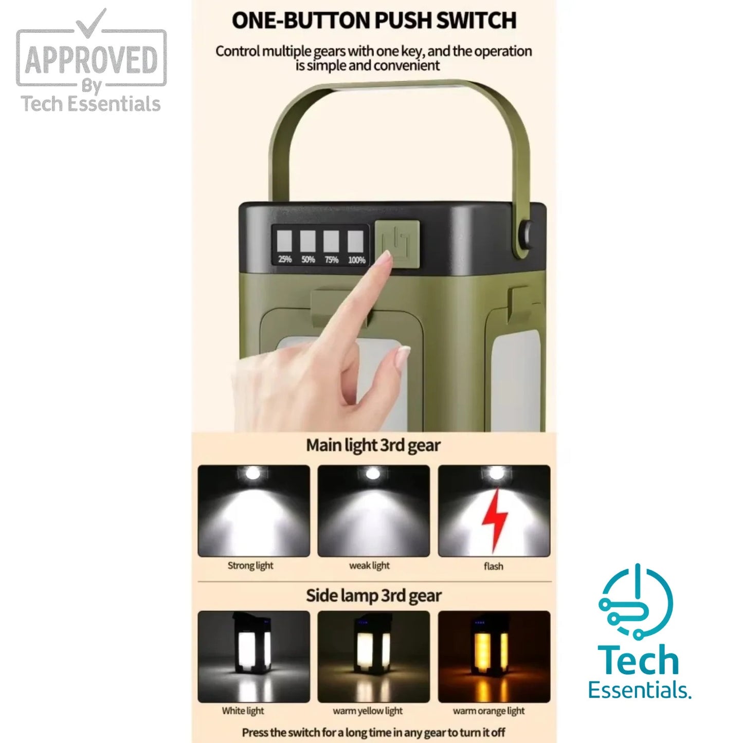 TECH ESSENTIALS — Solar Outdoor Portable Camping Light