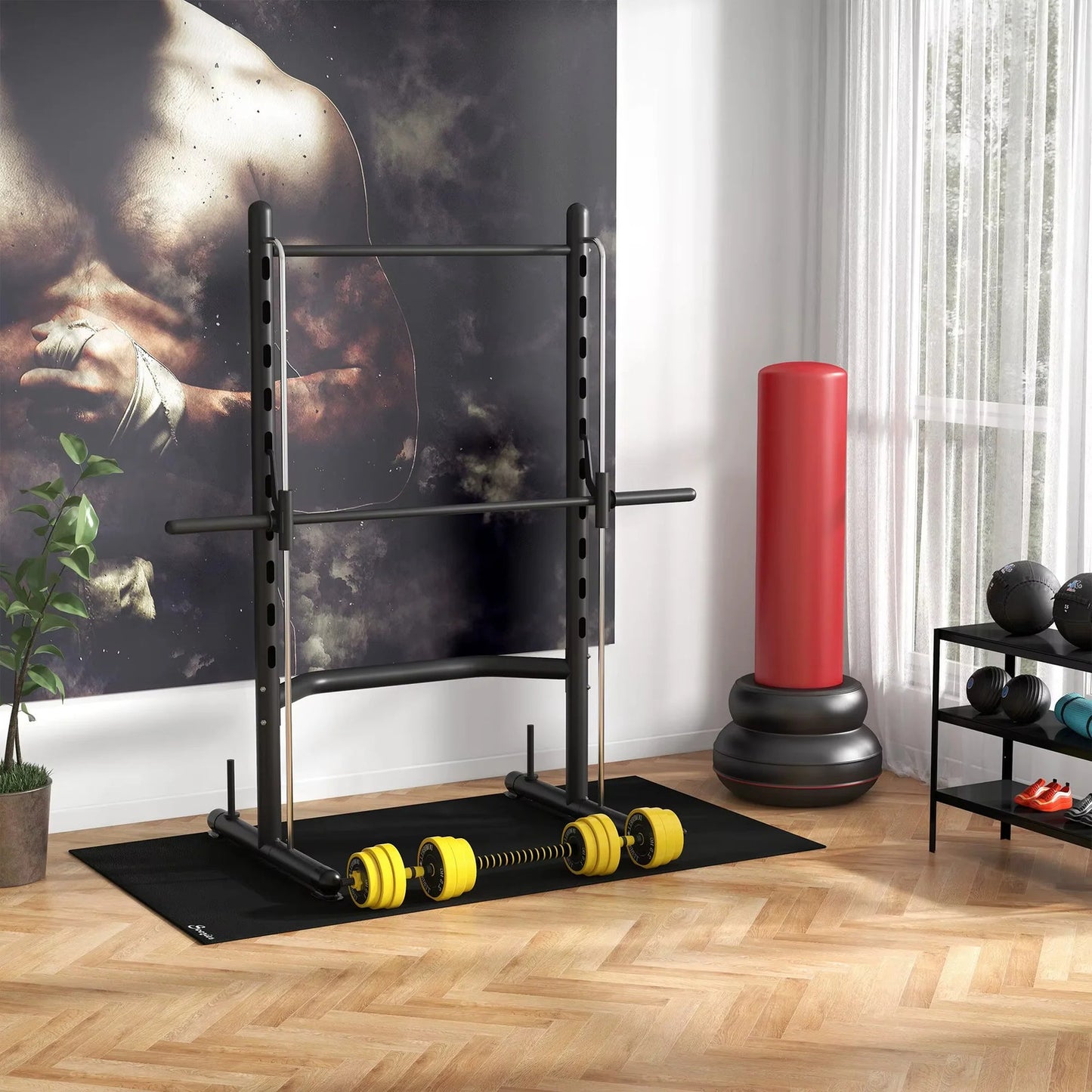 TECH ESSENTIALS — Squat Rack with Pull-Up Bar