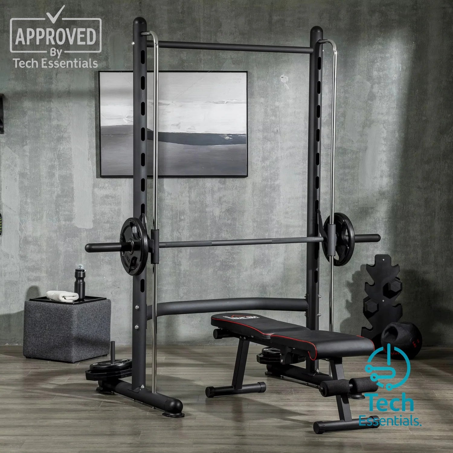 TECH ESSENTIALS — Squat Rack with Pull-Up Bar