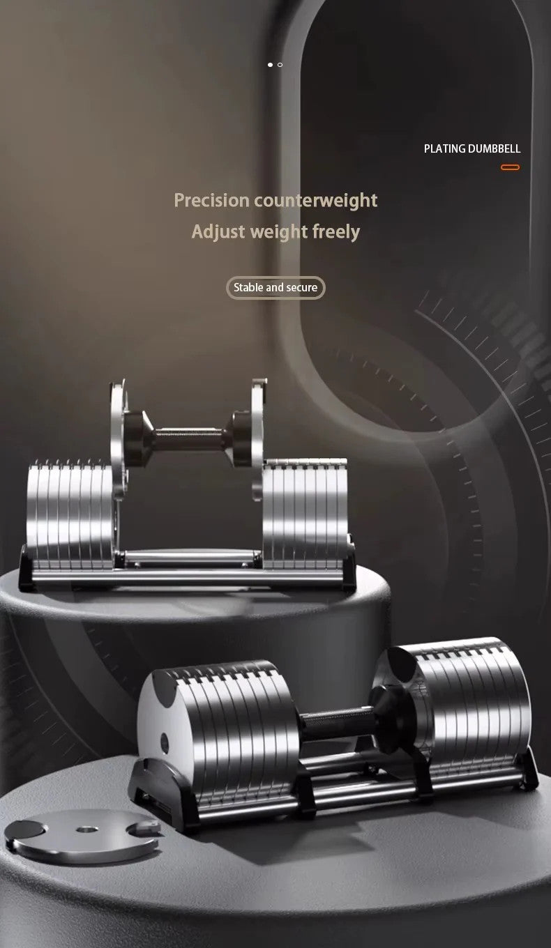 TECH ESSENTIALS — Professional Electroplated Dumbbell Set (32kg)