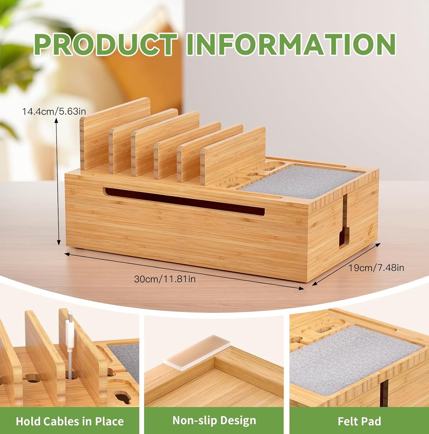 TECH ESSENTIALS — Bamboo Multi-Device Charging Station