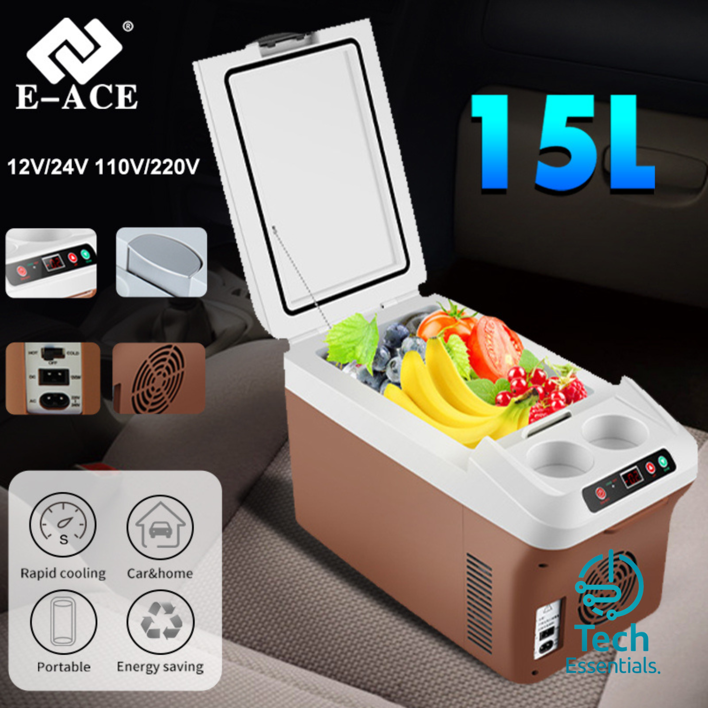 TECH ESSENTIALS — 15L Portable Mini Fridge & Warmer