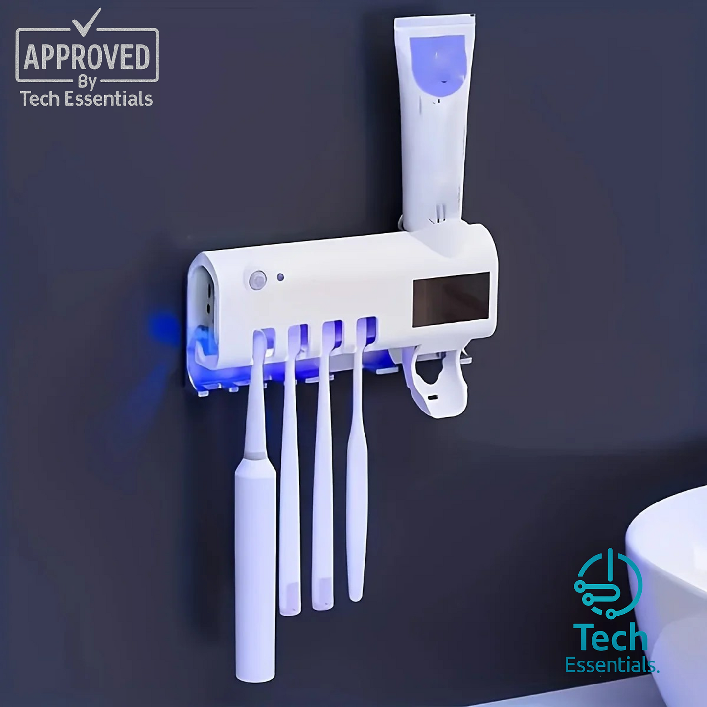 TECH ESSENTIALS — Smart Toothbrush Sanitizer & Automatic Toothpaste Dispenser