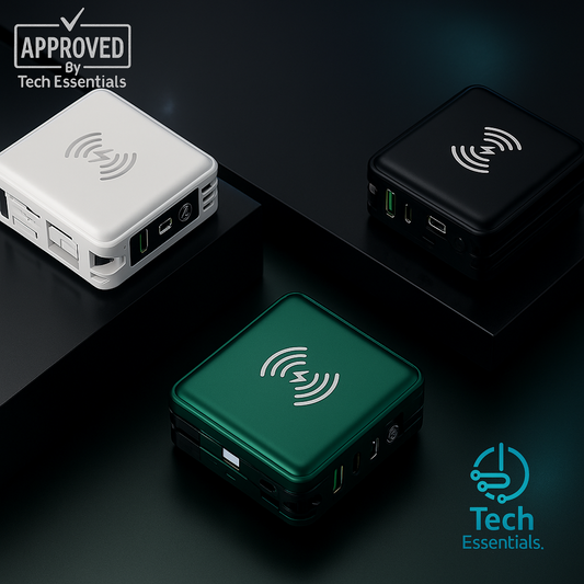 TECH ESSENTIALS — 5 in 1 Wireless Power Bank (15000Mah)